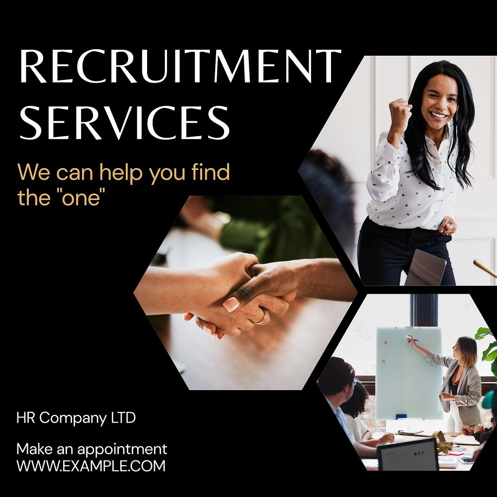 Recruitment services   Instagram post template