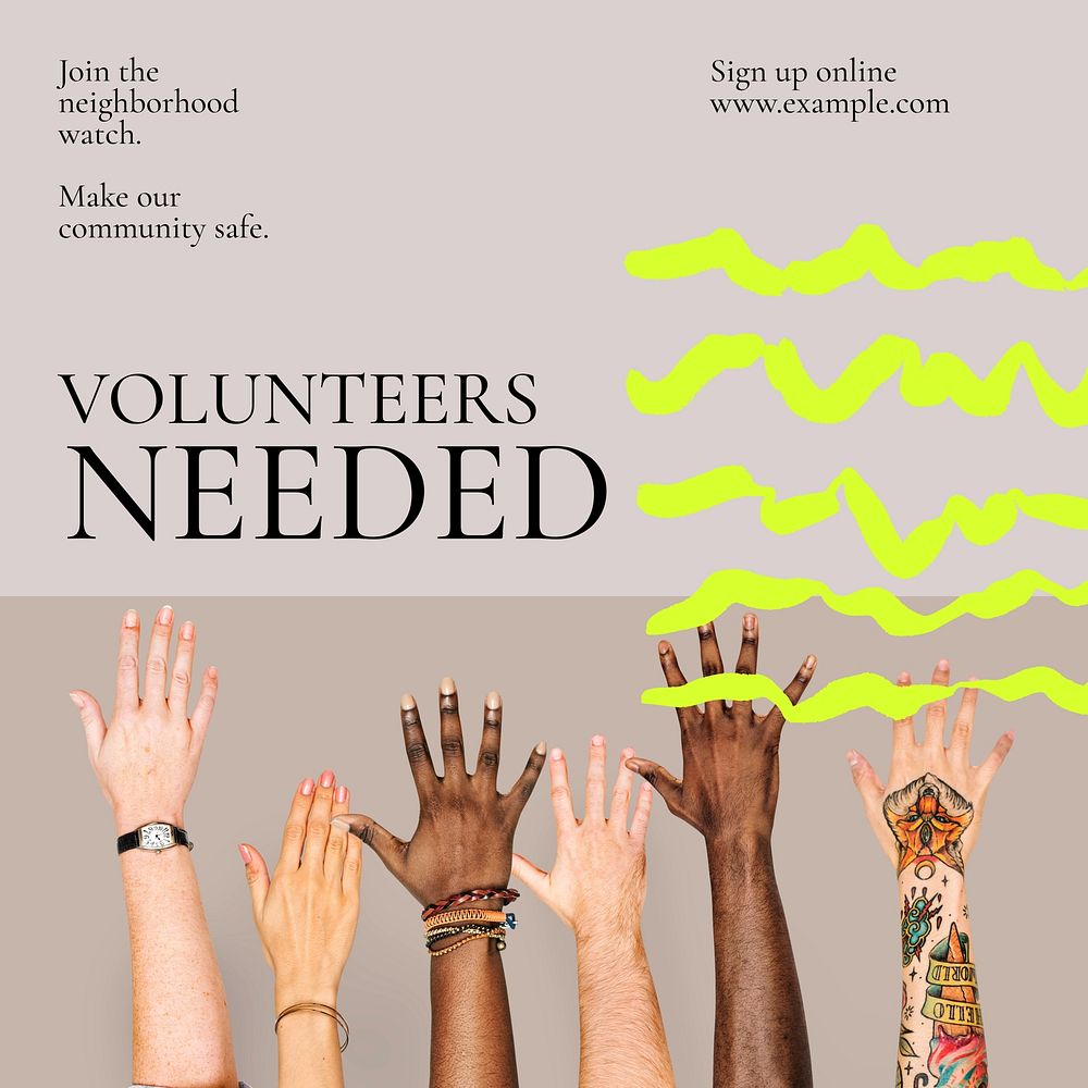 Volunteer needed Instagram post template  