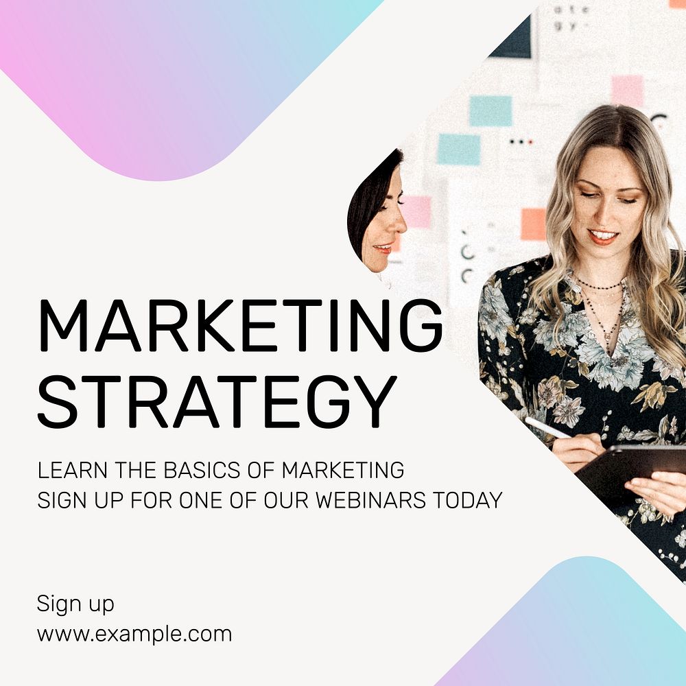 Marketing strategy Instagram post template