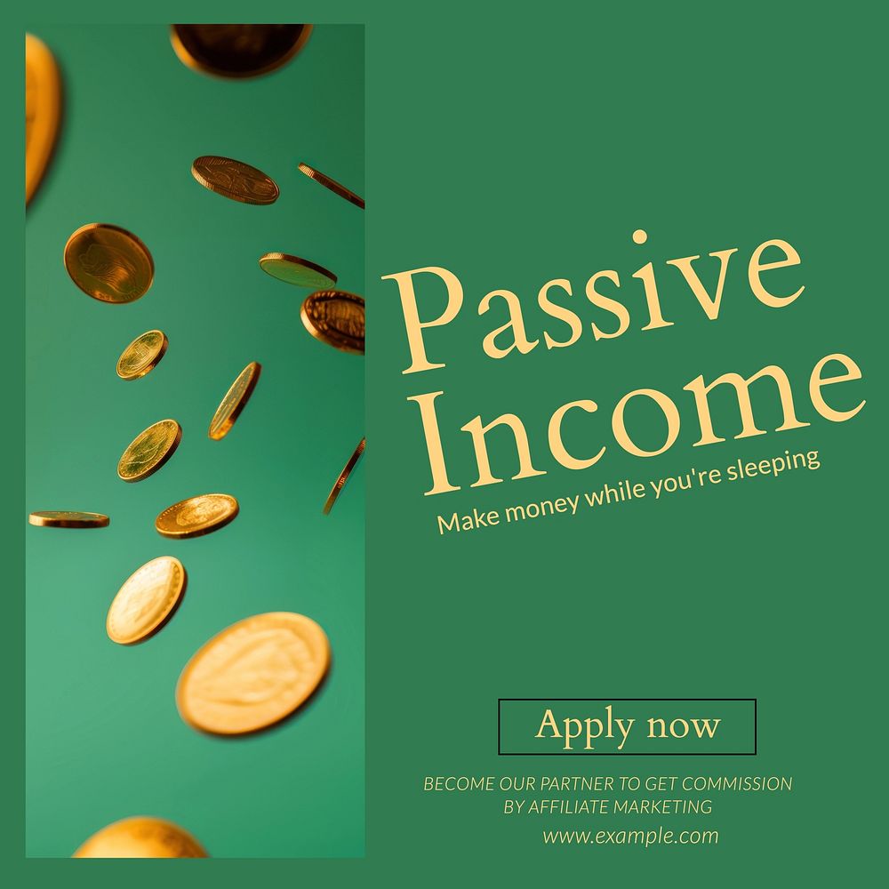 Passive income Instagram post template