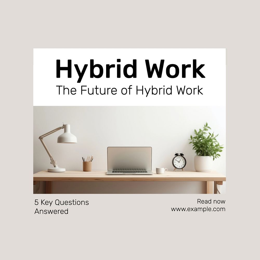 Hybrid work Instagram post template