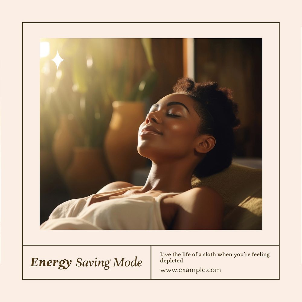 Energy saving mode Instagram post template