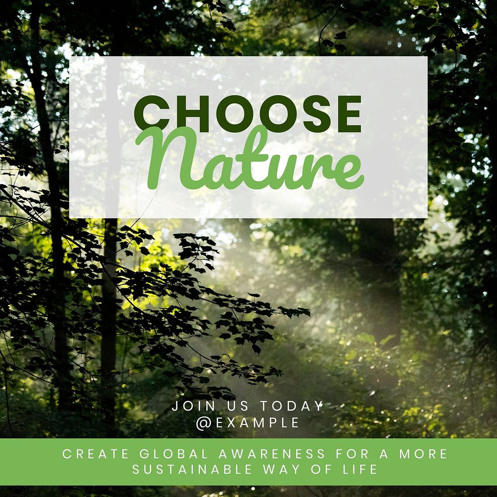 Sustainable living Instagram post template  design