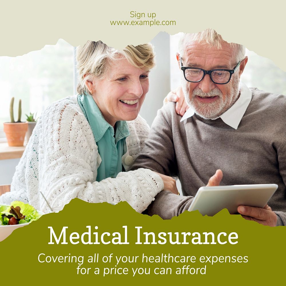 Medical insurance Instagram post template  