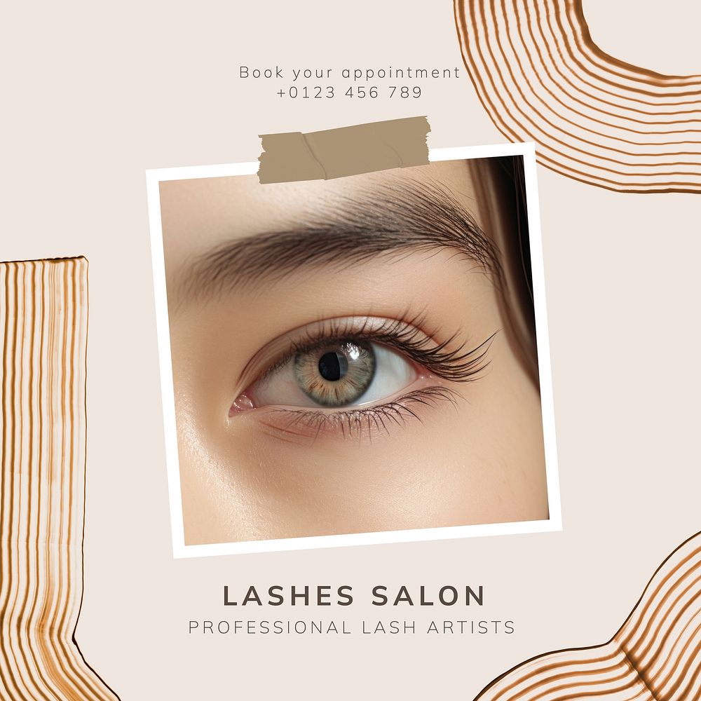 Eyelashes salon Facebook post template