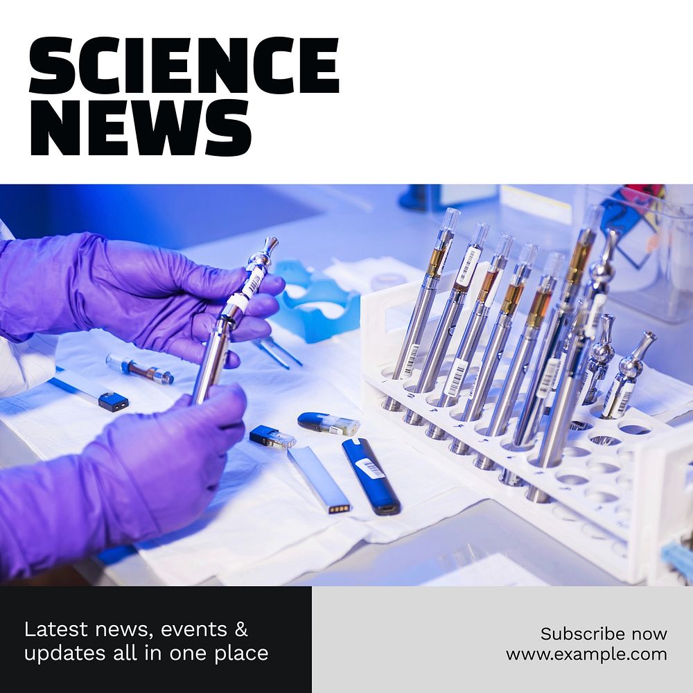 Science news Instagram post template, editable text