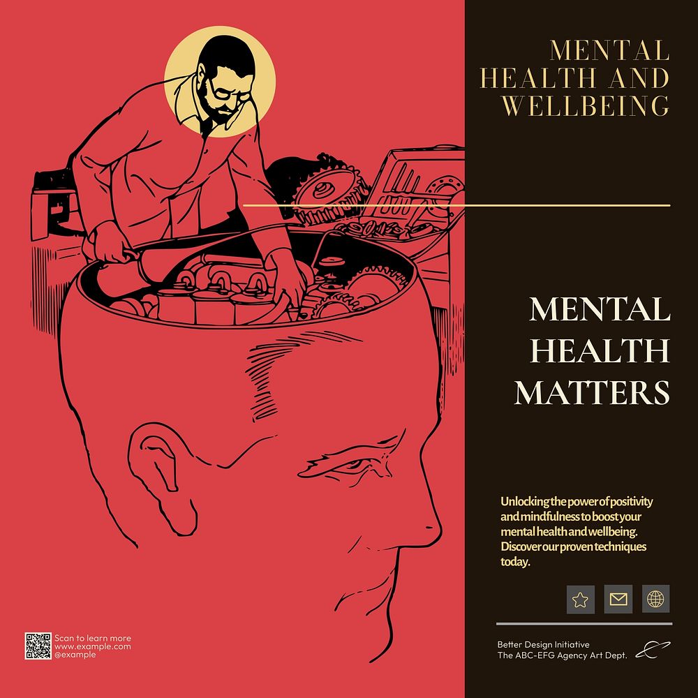 Mental health matters Instagram post template  