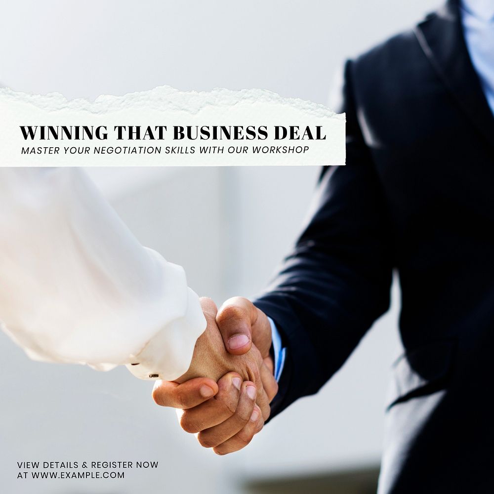 Business negotiation workshop Instagram post template