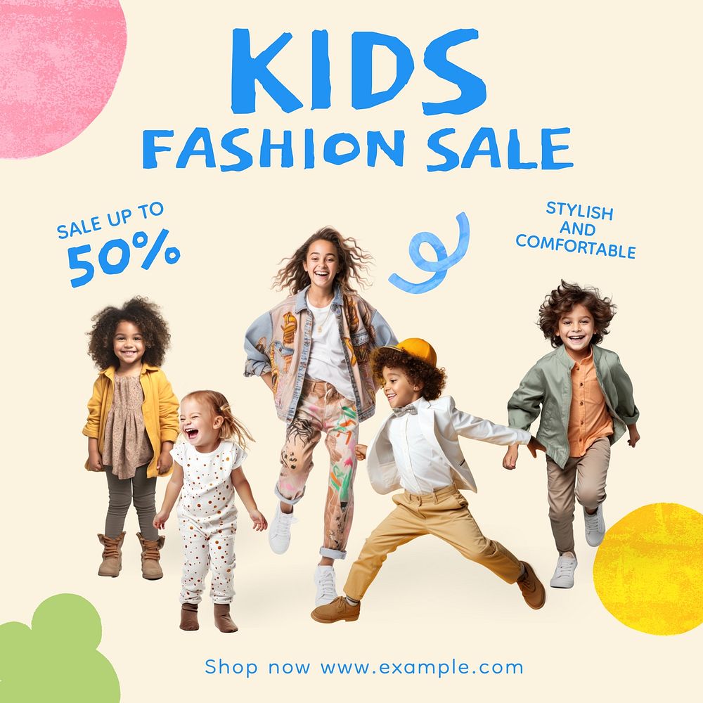 Kids fashion sale Instagram post template