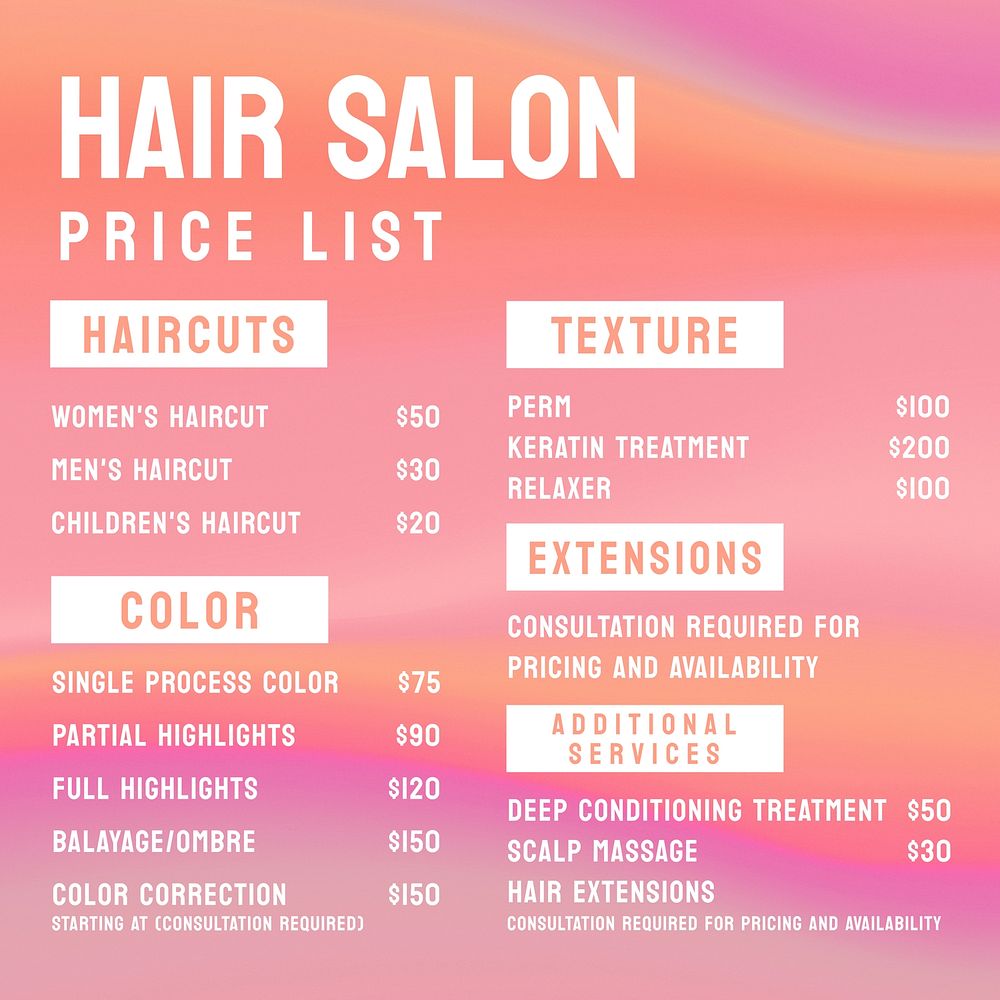 Hair salon Instagram post template  