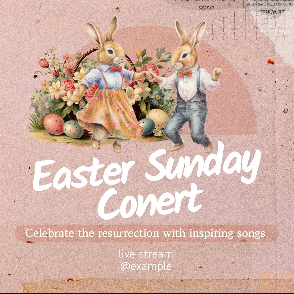 Easter Sunday concert Facebook post template