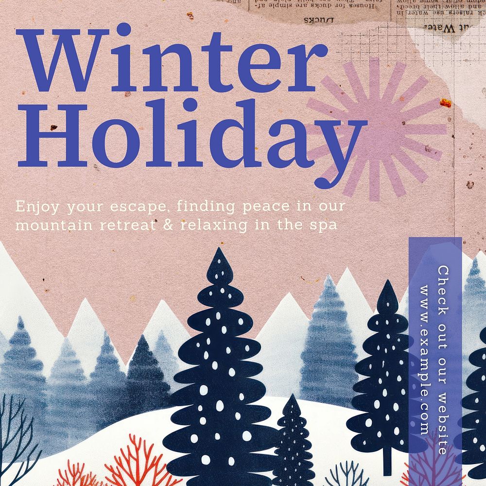 Winter holiday Instagram post template