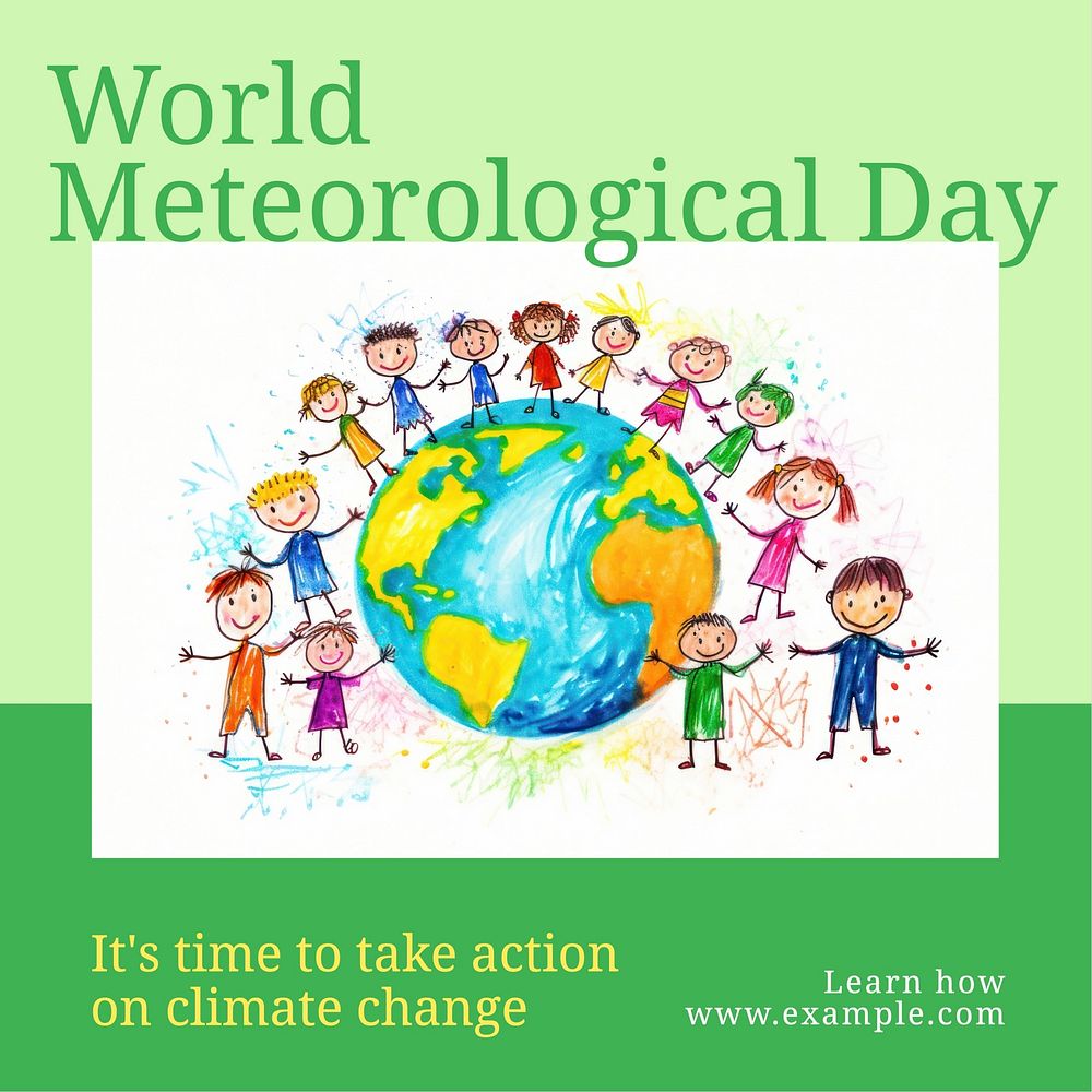 World meteorological day Instagram post template