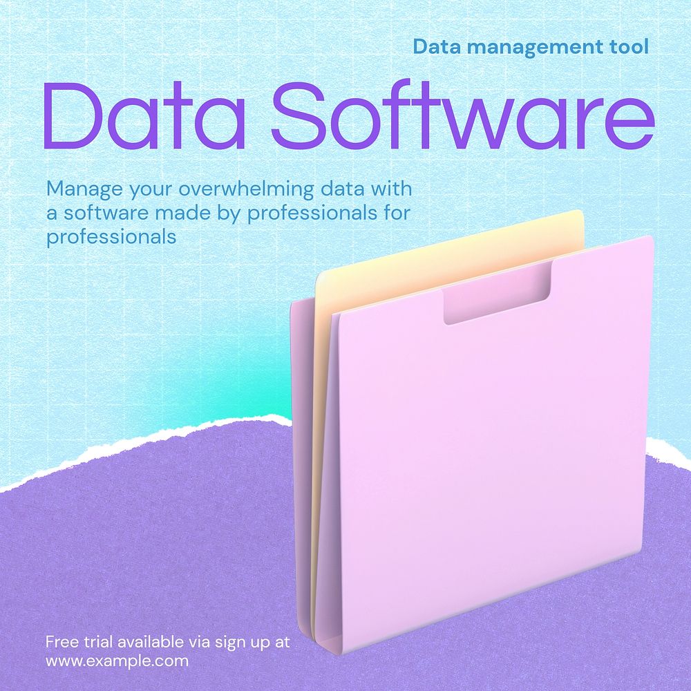 Data management software Facebook post template