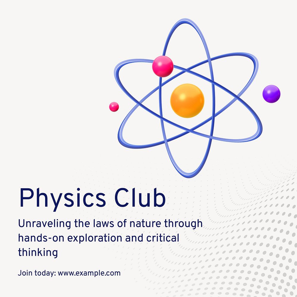Physics club Instagram post template