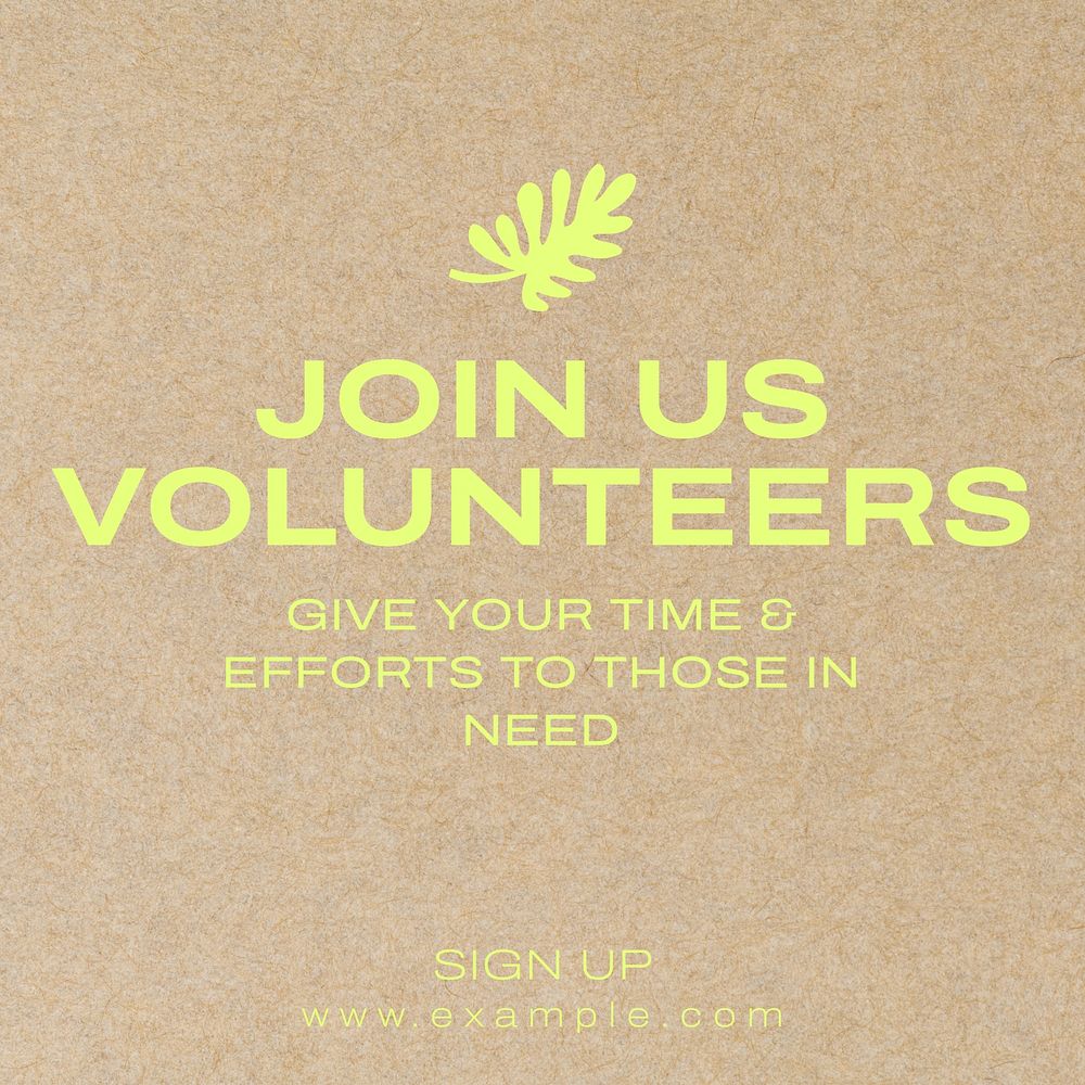 Join us volunteers Instagram post template  