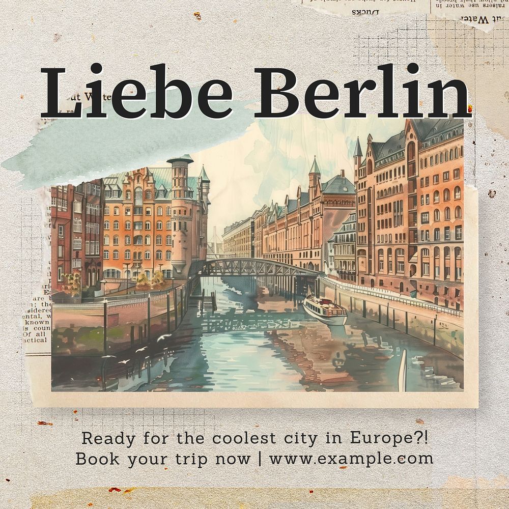 Berlin travel Instagram post template