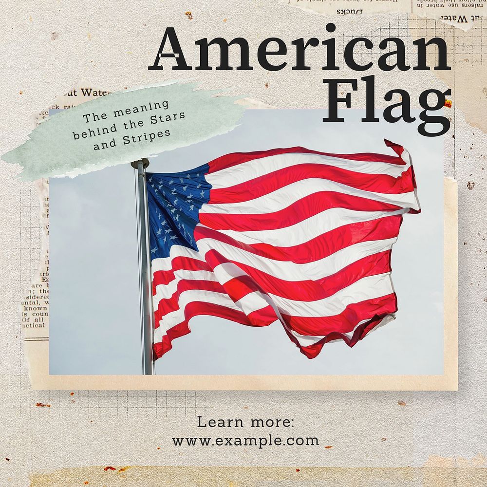 American flag Facebook post template