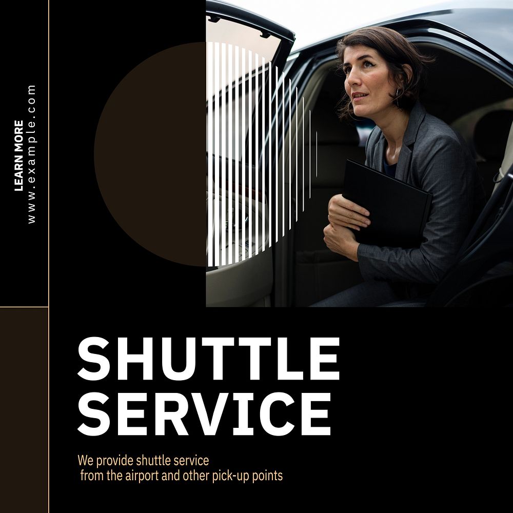Shuttle service Instagram post template