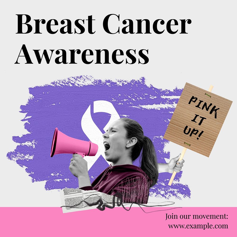 Breast cancer awareness Instagram post template