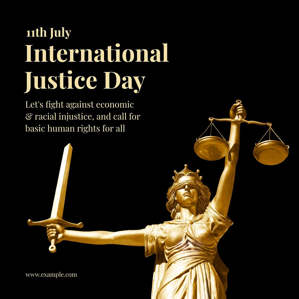 International justice day Instagram post template