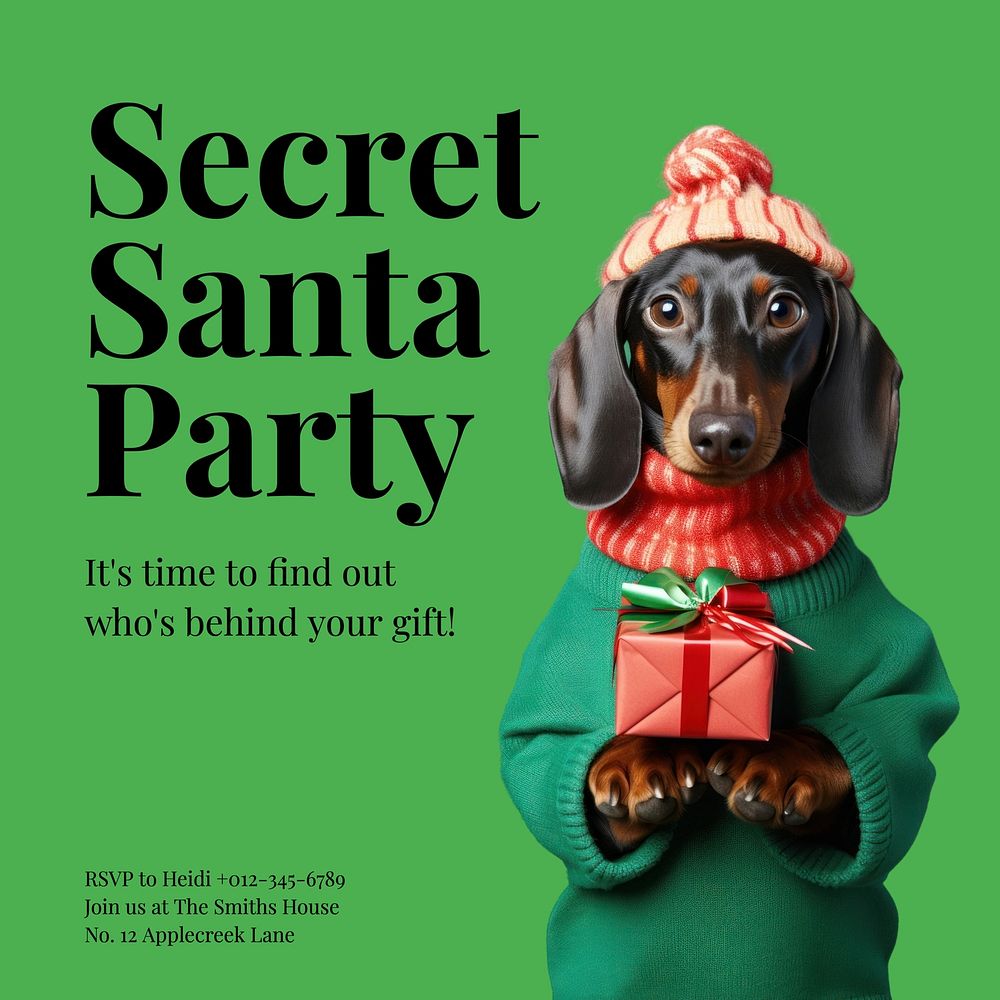 Secret Santa party Instagram post template