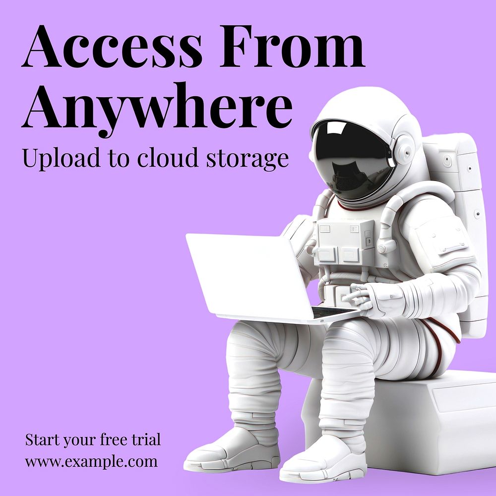 Cloud storage Instagram post template