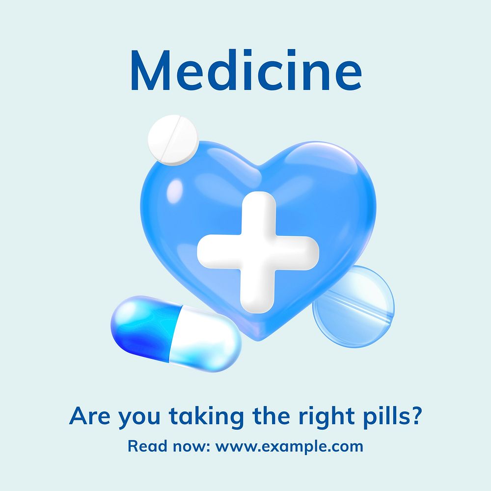 Medicine Instagram post template, editable text