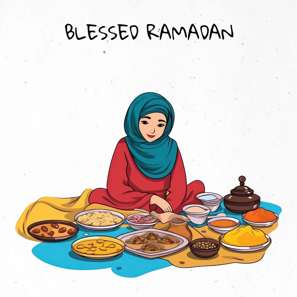 Blessed ramadan Instagram post template