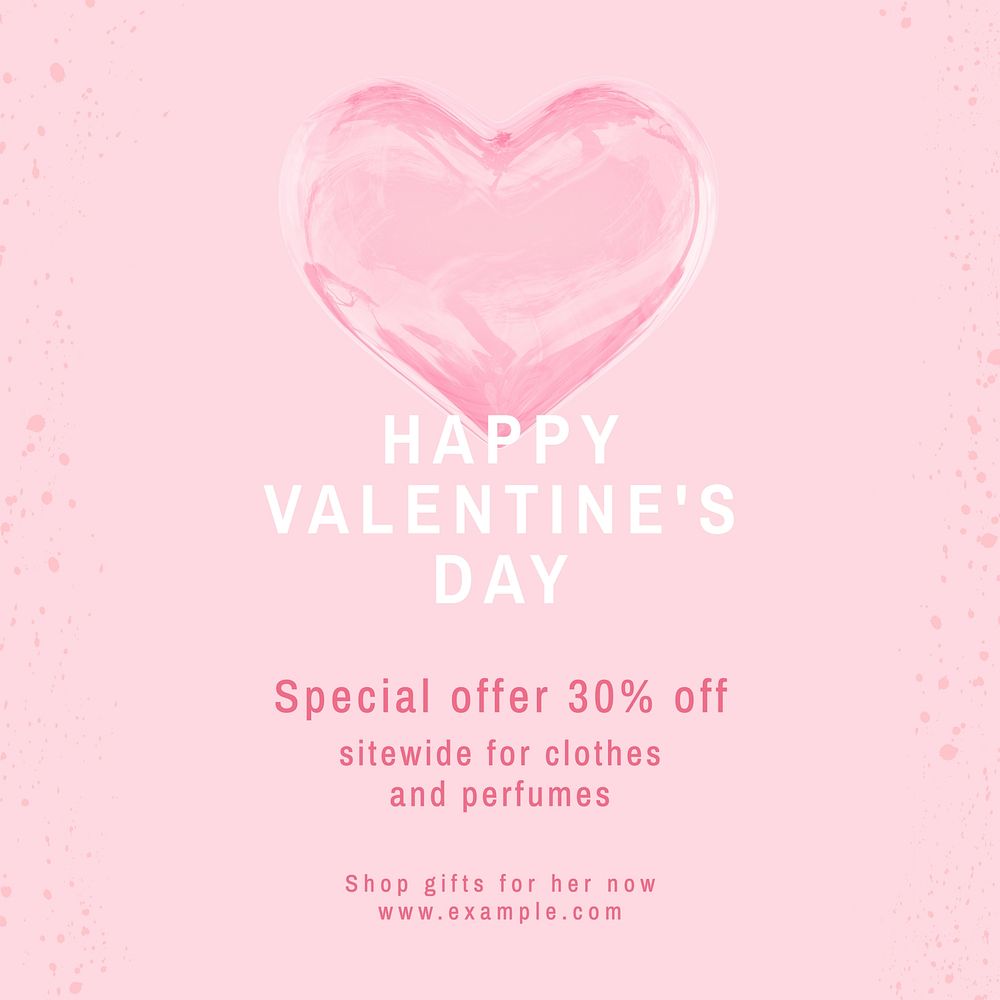 Valentine's day sale Instagram post template