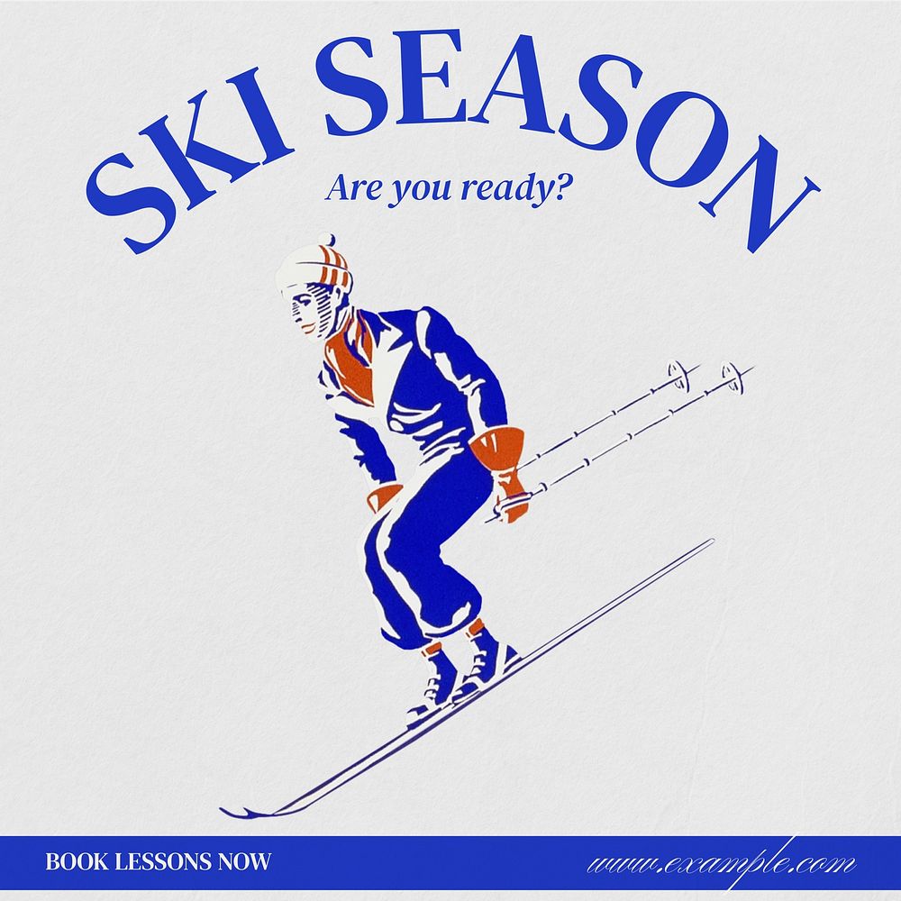 Ski lesson Instagram post template