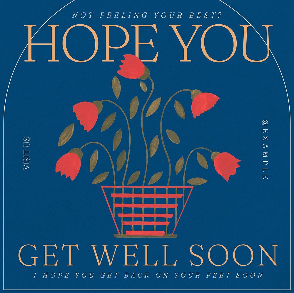 Get well soon Instagram post template