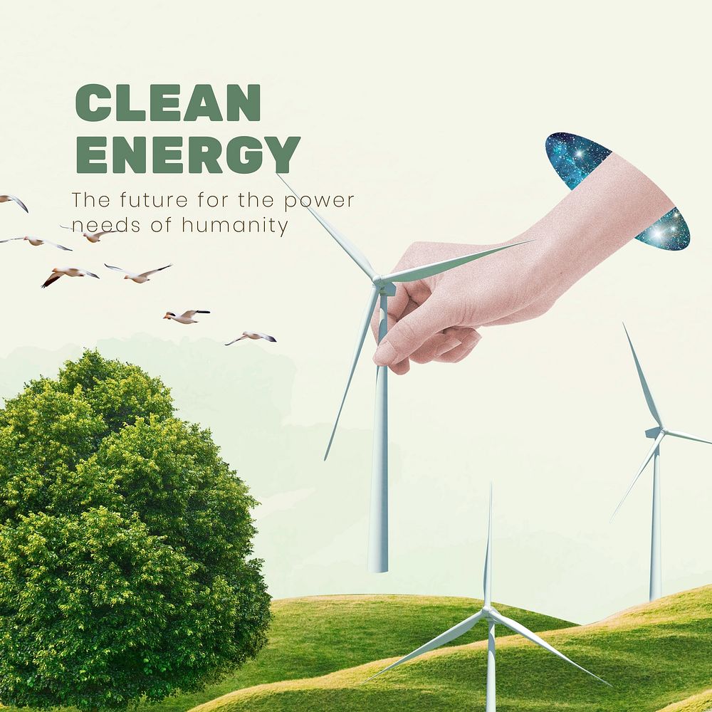 Clean energy Instagram post template