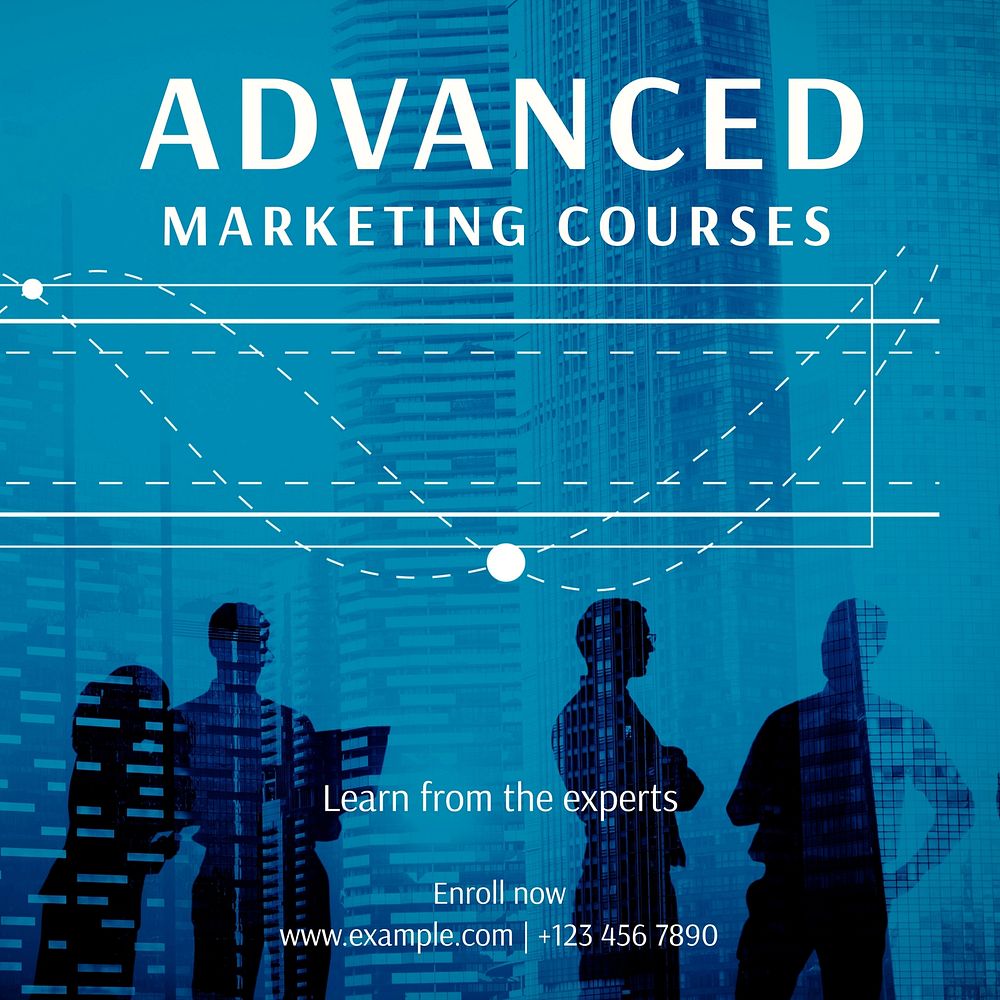 Advance marketing course Instagram post template