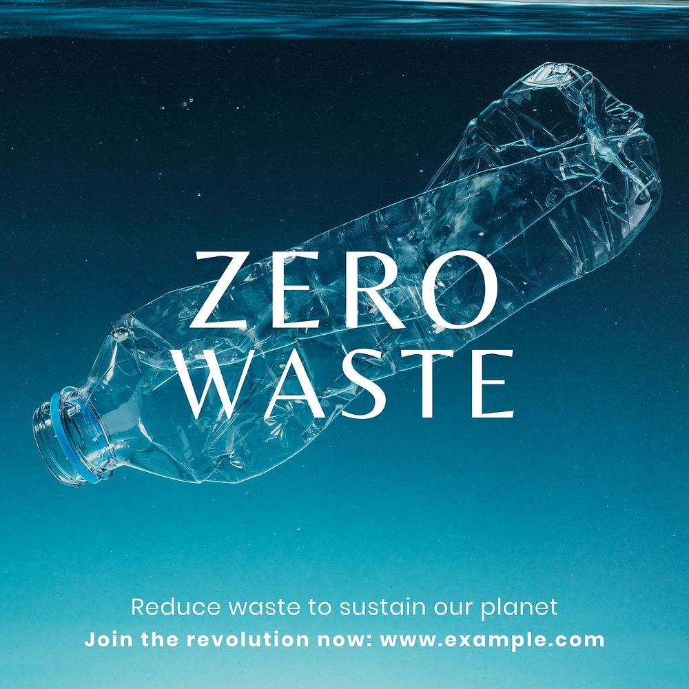 Zero waste Instagram post template, editable text