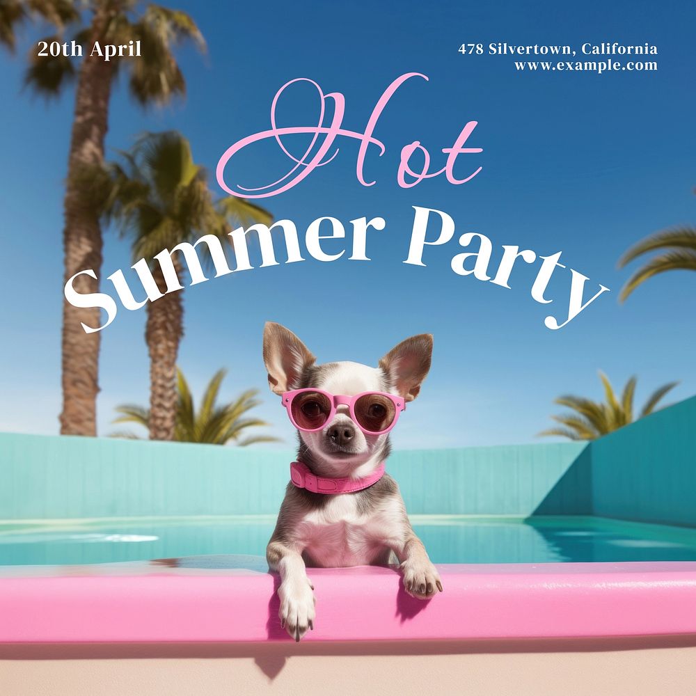 hot summer party Instagram post template