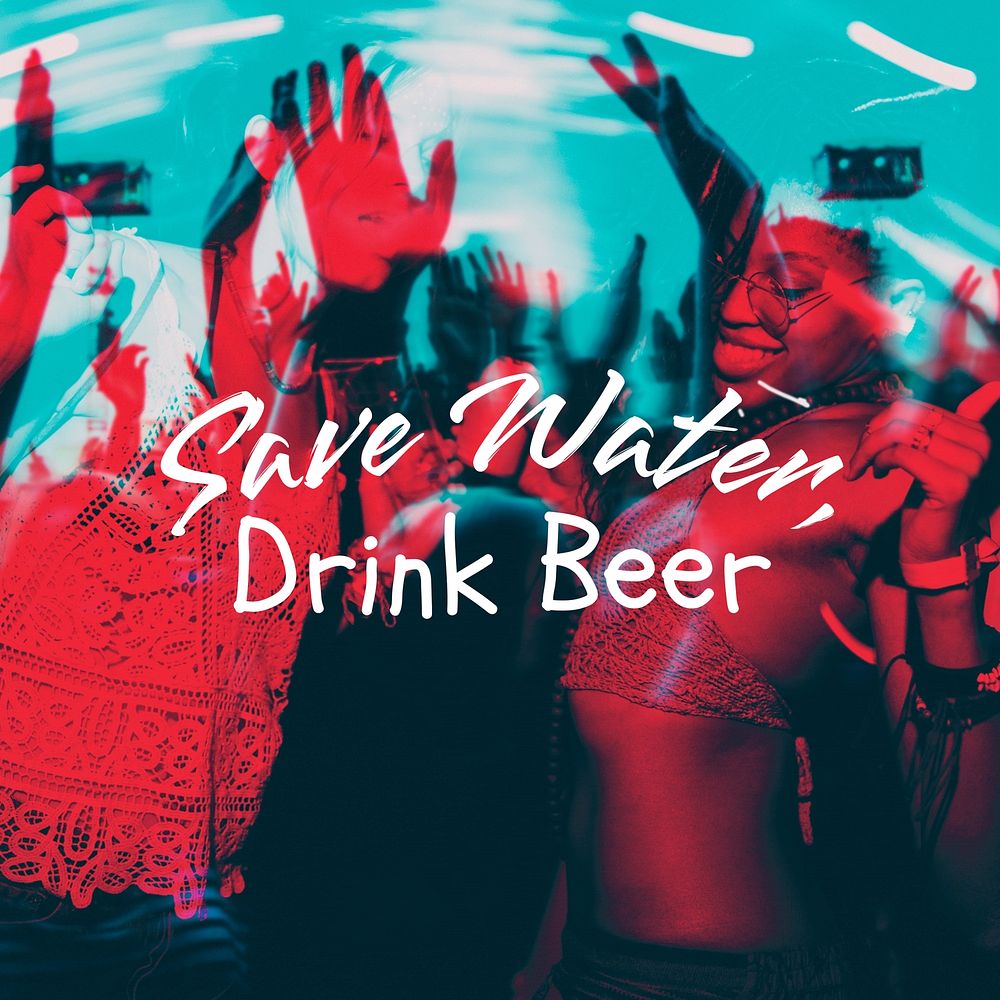 Save water drink beer Instagram post template