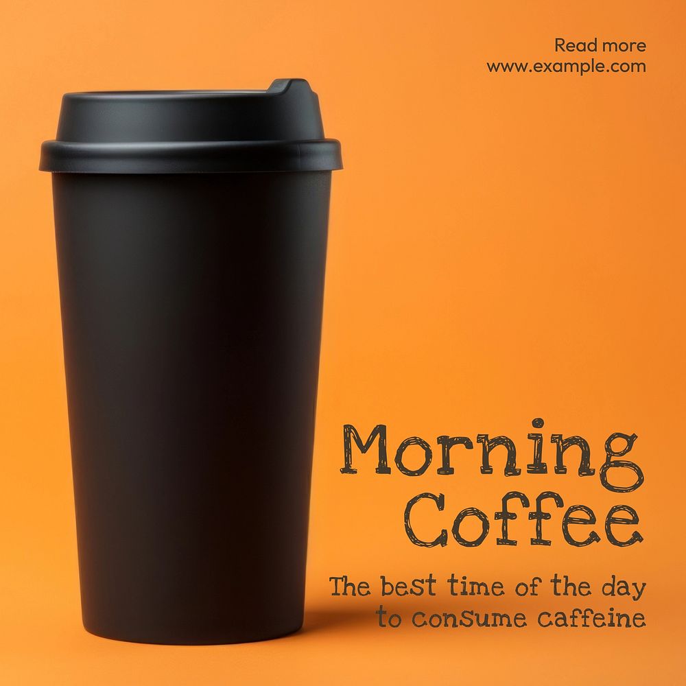Morning coffee Instagram post template, editable text