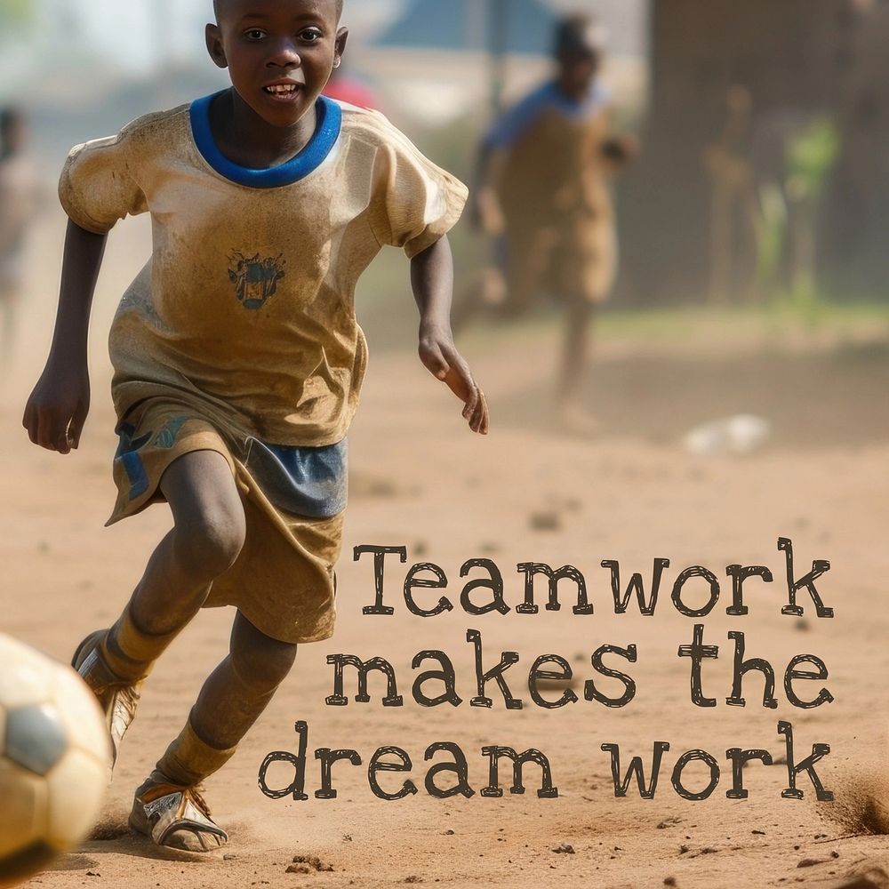 Teamwork makes the dream work quote Instagram post template
