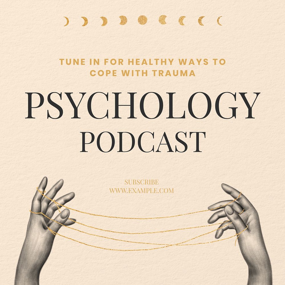 Psychology podcast Instagram post template  