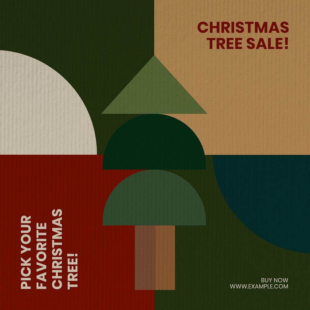 Christmas tree sale Instagram post template