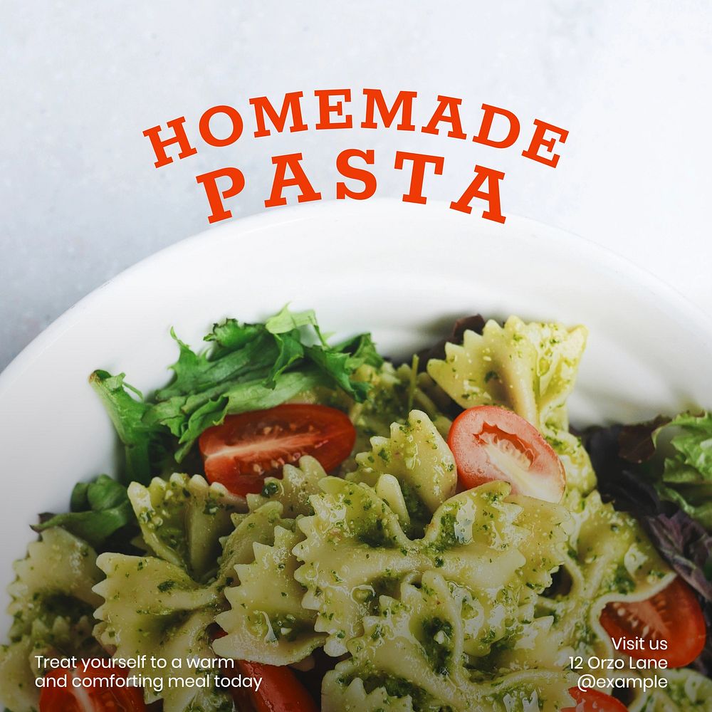 Homemade pasta Instagram post template