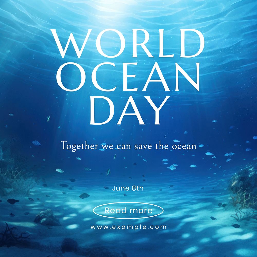 World ocean day Instagram post template