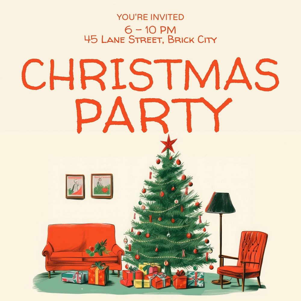 Christmas party Instagram post template