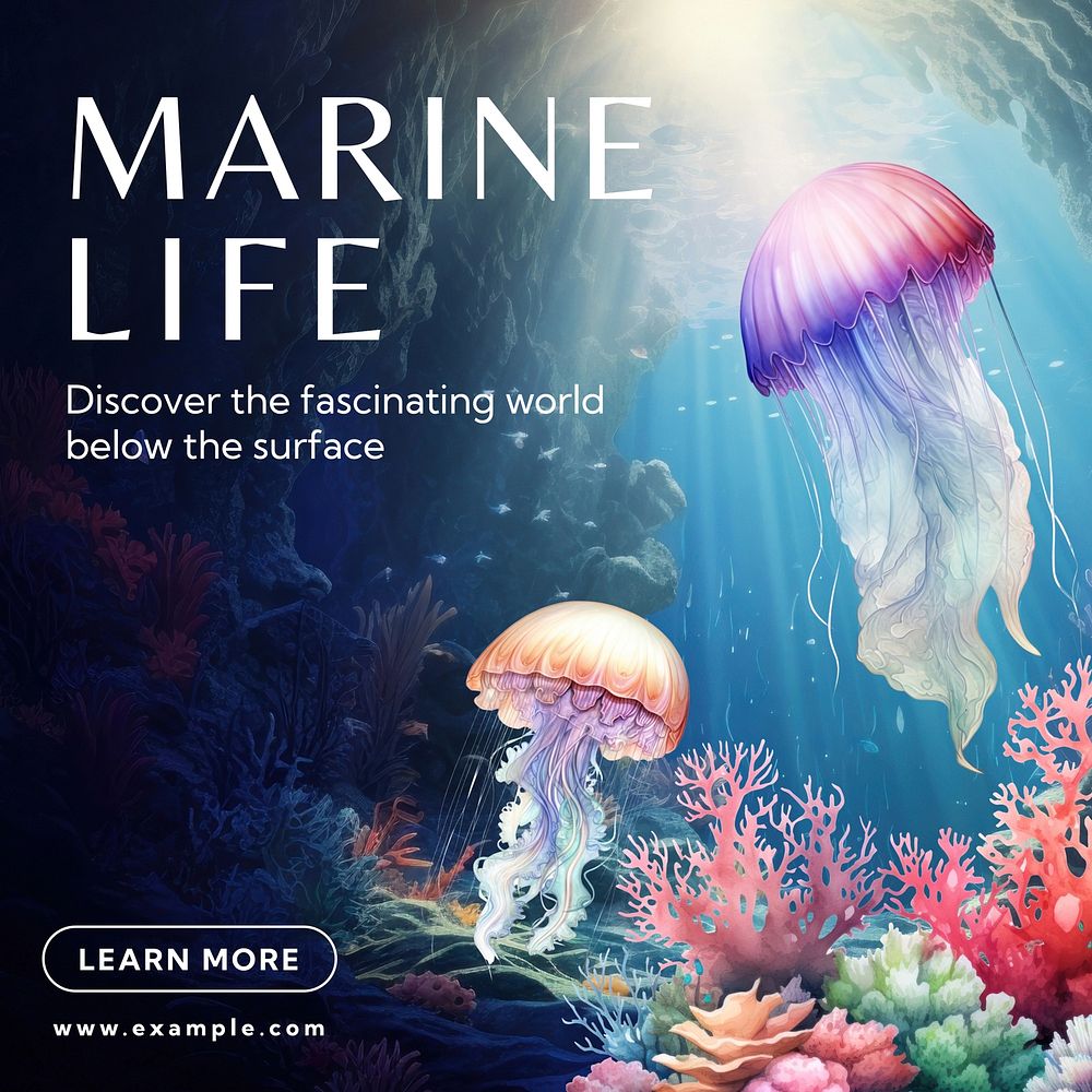 Marine life Instagram post template  