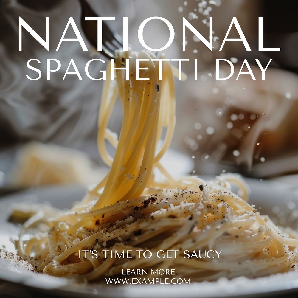 National spaghetti day Instagram post template