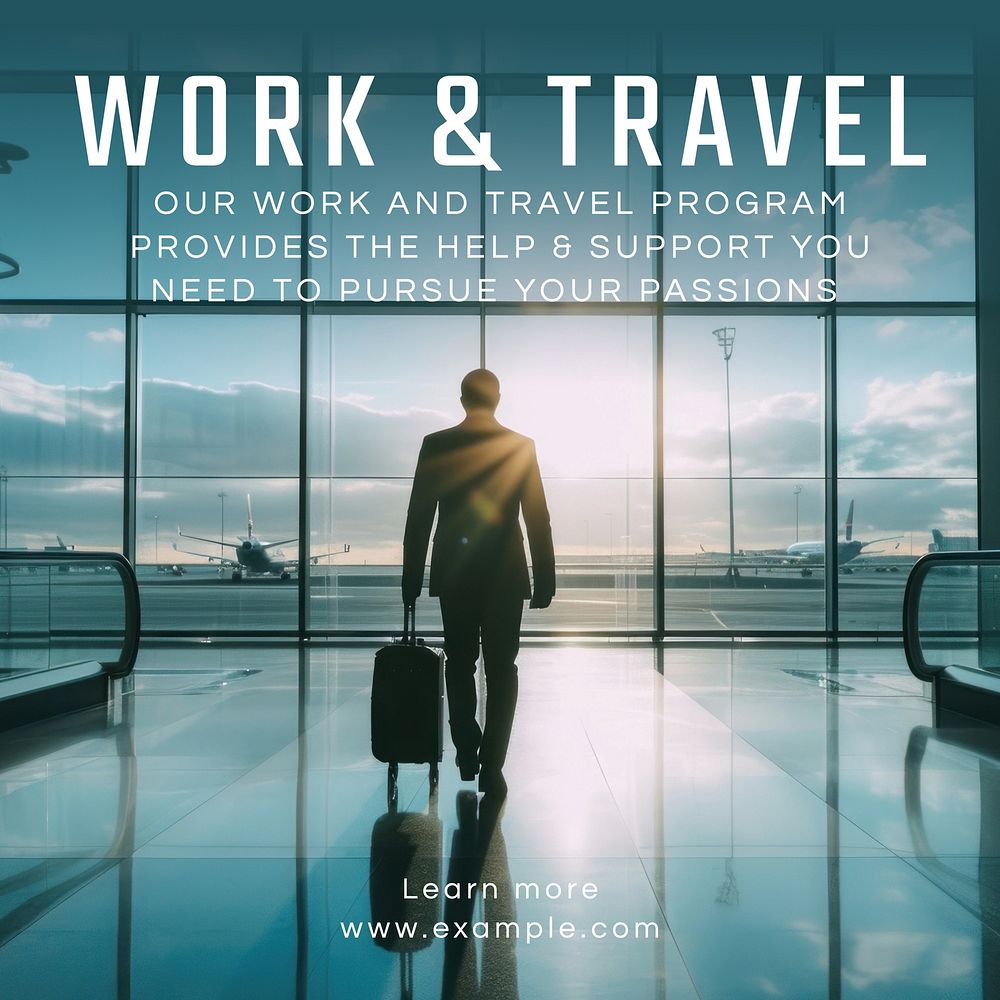 Work & travel Instagram post template
