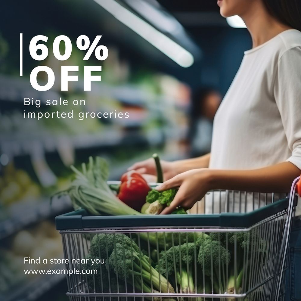 Grocery sale Instagram post template