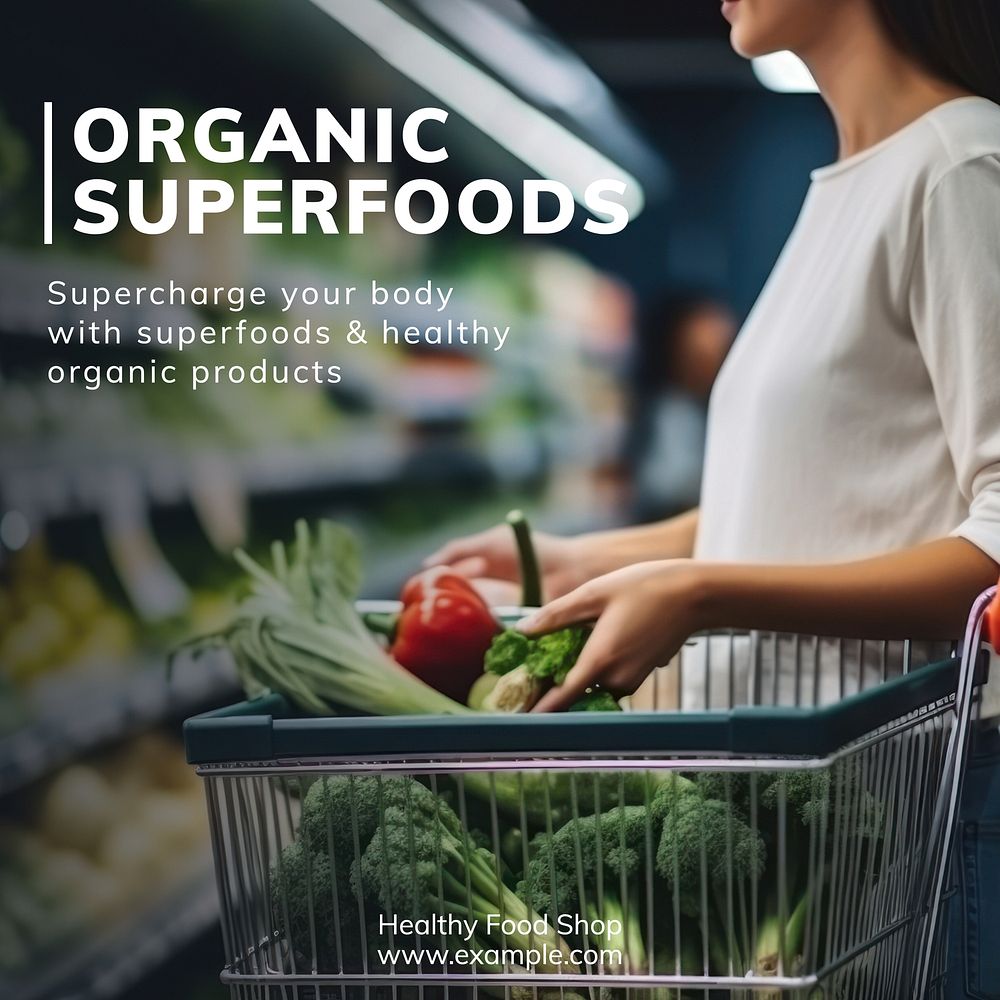 Organic superfoods Instagram post template