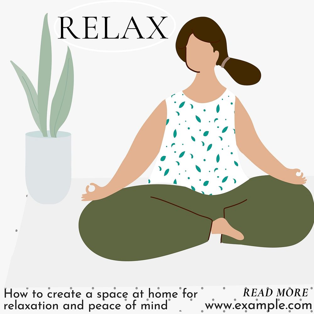 Relax at home Instagram post template